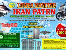 Yok! Dari Pada Ngander, Mendingan Mancing, Lomba Mancing Ikan Paten Meriahkan Desa Rengas Kapuas, Kubu Raya
