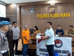 Polres Kubu Raya Musnahkan BB Narkoba Jenis Sabu 50,06 Gram