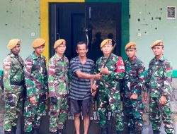 Satgas Pamtas RI – Malaysia Laksanakan Pendekatan, Warga Perbatasan Serahkan Senpi Rakitan
