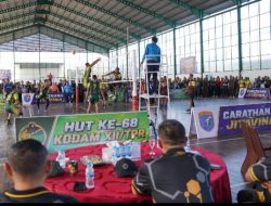 Pangdam XII/Tanjungpura Tutup Turnamen Voli HUT ke-68, Pomdam Raih Juara Pertama