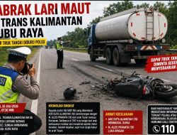 Tabrak Lari Maut di Kubu Raya, Polisi Buru Sopir Truk Tangki