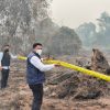 Lahan Bekas Terbakar di Lintang Batang Kubu Raya di Police Line