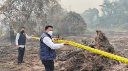 Lahan Bekas Terbakar di Lintang Batang Kubu Raya di Police Line
