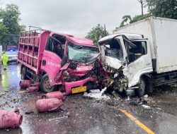 Truk Elpiji Tabrak Truk Boks di Kubu Raya, Sopir Tewas